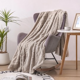 VANJOROY Fleece Blanket Large Throw for Sofa and Bed,400 GSM Lightweight Blanket, 100% Microfiber Fuzzy Soft Warm Cozy Fluffy Wool Throw for Bed,Couch,Travel.. (khaki, 150×200cm)