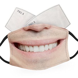 McMug - Smiling Male Face - Adult Face Masks - 2 Filters Included
