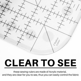 Peakloong Curved Corner Cutter Quilt Ruler, Sewing Patchwork Ruler Sewing Template Patchwork Tool,DIY Sewing Supplies