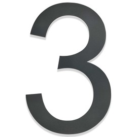 Hopelit House Number, House Number Anthracite RAL 7016, Anthracite Grey, Fine Structure, Powder Coated, House Number Stainless Steel, House Numbers Height 20 cm - Arial Font - Number 3