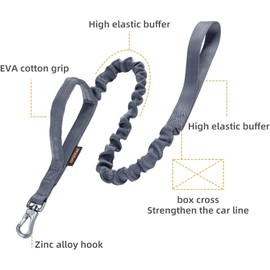 EXCELLENT ELITE SPANKER Dog Leash Nylon Dog Leash for Medium Dogs Shock Absorbing Large Dogs Training Stretchable Walking 2 Handles