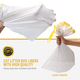 KONE Cat Litter Box Liners Jumbo 45 x 18 inch Heavy Duty Drawstring Bags 20 Count