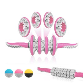 Yes4All, Premium Muscle Roller Stick for Everyone - Advanced Massage Roller for Relief Muscle Soreness with Trigger Points, Travel Size, 4 Wheels