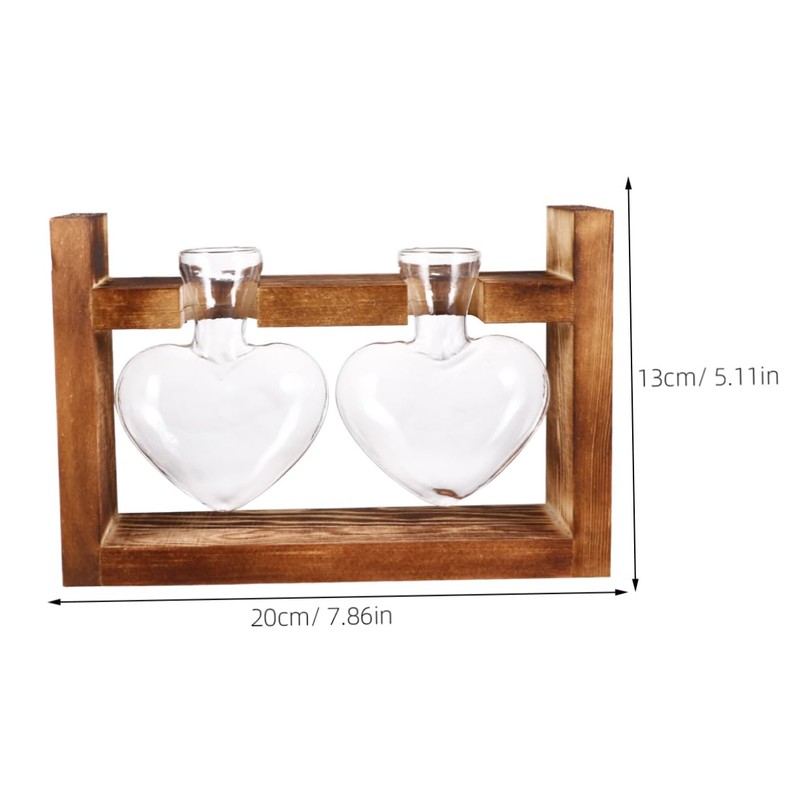 MERRYHAPY 2pcs Heart Vases Hydroponic Plant Vase Decor Container for