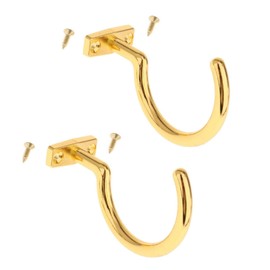 Keproving 2pcs Billiard Table Bridge Stick Hooks Billiard Pool Cue Accessory Ball Rack Hooks Billiards Ball Triangle Rack Hooks with Mounting Screws (Gold)