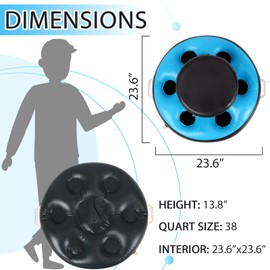 Yoande Inflatable Floating Cooler for Pools with 6 Built in Cup Holders Inflatable PVC Floating Coolers for Lake Drink Holder Pool Drink Floats for Pool Party Beach Lake