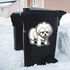 Extra Large 460mm 'Pixel Art Bichon Frise Dog' Permanent Sticker Decal for Cars/Windows/Bins/Walls (DW00103767)