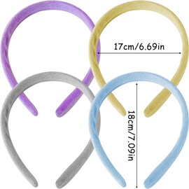 4Pcs Fabric Headbands, Elegant Headband Soft Vintage Hairband Alice Band Non Slip Hair Band Wedding Hair Accessories for Girls Women