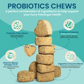ORAVELi Probiotics for Dogs - Dog Probiotics with Prebiotics & Digestive Enzymes, Support Cut Health, Digestive Health & Immune System, Diarrhea & Allergy Itch Relief, 180 Soft Chews