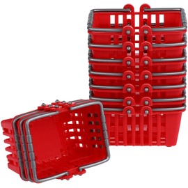 Toyvian Pack of 10 Mini Shopping Baskets Mini Supermarket Trolley Tiny Shopping Baskets Plastic Small Supermarket Baskets Dollhouse Mini Basket Ornament Children's Shopping Basket Shopping Basket