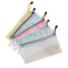 5 Pieces Zipper File Bags, Mesh File Pockets, Files, Office Supplies, Organization, Student Office Travel File Bags, Easy to Store and Carry A6
