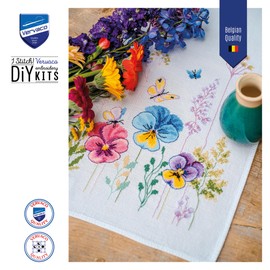 Vervaco Embroidery Kit, Table Runner, Counted Pattern Pack, Cross Stitch Sticker, Embroidery Runner, DIY Craft Set, Craftsmen Creative Set for Adults, Approx. 32 x 84 cm, Creative Gift