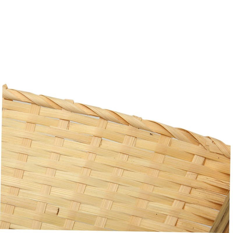 Healeved DIY Rattan Tray Woven Basket Bamboo Weaving Child Wooden