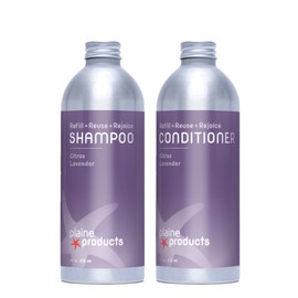 Plaine Products Eco-Friendly Shampoo and Conditioner - Citrus Lavender - Sulfate & Paraben Free, 16oz Refill Bottle