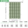 Dynamene Sage Green Fabric Shower Curtain, Tufted Chenille Striped Textured