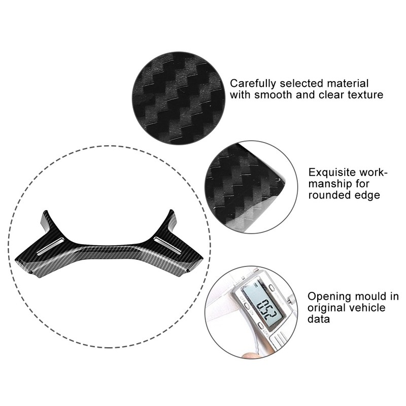ABS Steering Wheel Gloss Trim Carbon Fiber Pattern Fit for