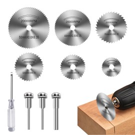 AzureRay 6 Circular Saw Blades for Dremel Accessories, Cutting Discs for Wood/Plastic/Metal Set with Screwdriver & Adapter