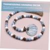 MAGICLULU Thanksgiving Wood Bead Garland Pendant Rustic Pumpkin Decor for