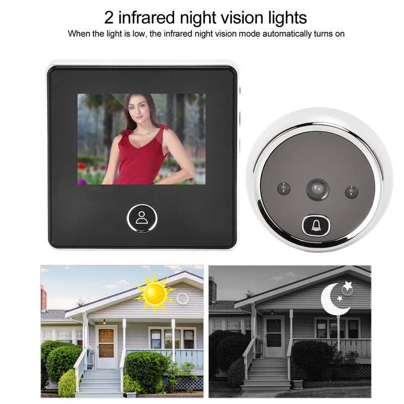 2.8in 0.3MP Digital Door Peephole Viewer Doorbell Camera 90° Wide