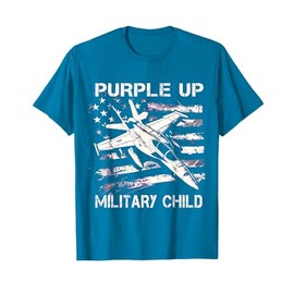 I Purple Up Month of Military Child Kids Air Force US Flag T-Shirt