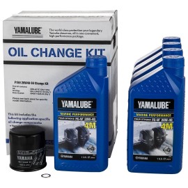 YAMAHA OEM F150 Outboard Oil Change Kit 5- Qt. 20W40 4M Filter LUB-MRNMR-KT-2