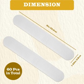 60Pcs Hat Sweat Liner Pads, Disposable Hat Liner Insert, Cap Sweat Protector, Makeup Stains Guard Moisture Absorption Supplies for Women Men Sport, White, 9.4 × 1.5in