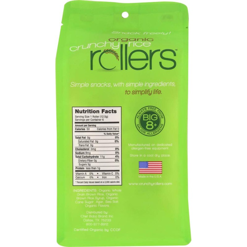 Crunchy Rollers Organic Caramel Sea Salt Rice Rollers 6 Count,