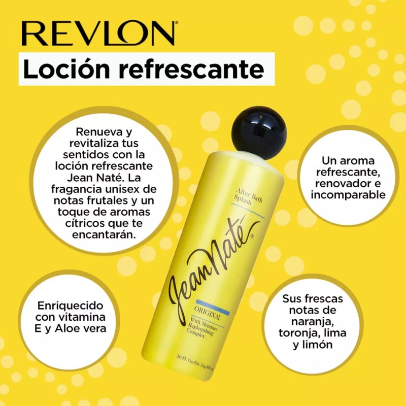 Revlon Loción Original Jean Naté 887ml Mejor Precio 3pzas