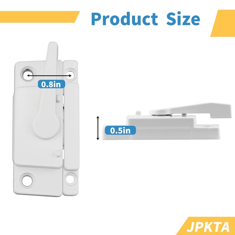 6 Pack Window Sash Locks,Window Latch Cam Action White Window