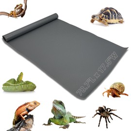 Hamiledyi Large Reptile Carpet Reptile Mat Terrarium Liner Bedding Substrate Mat Leopard Gecko Substrate Bearded Dragon Tank Flooring for Bearded Dragon Gecko Lizard Tortoise (17.5" x 78.7" Grey)