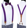 GUSLESON Suspenders & Bowtie Set Men's Elastic Band Suspenders +