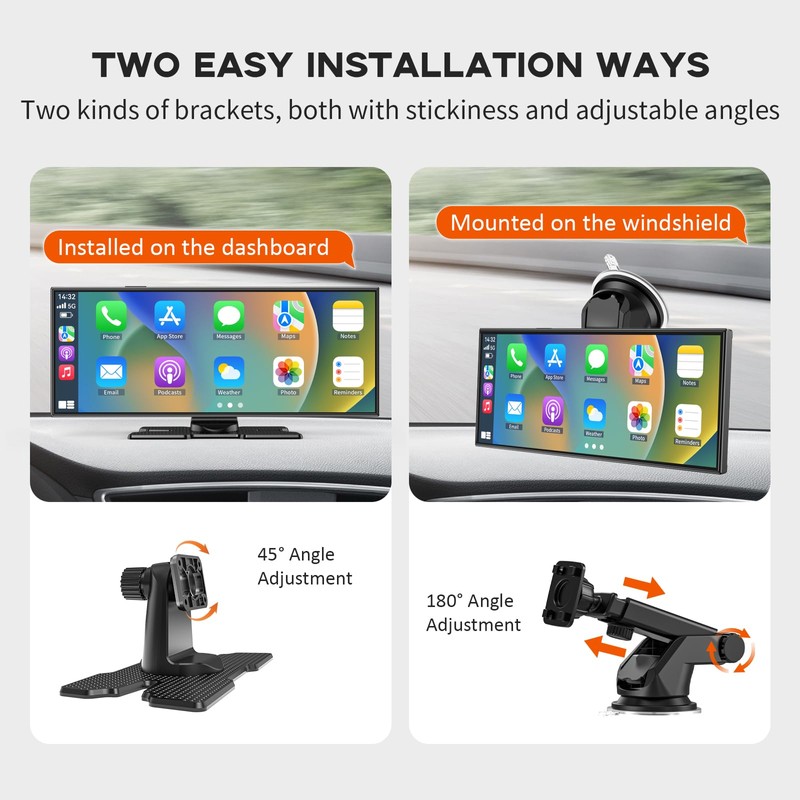 Largest 11.5" Portable Carplay Screen for Car, 4K Wireless Car