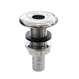 NRC&XRC Marine Grade Stainless Steel Barbed Short Straight 3/4" ID Thru-Hull with Nut&Custom Gasket for Boat