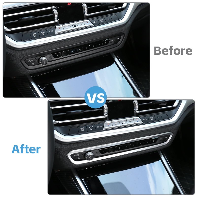 DIYUCAR ABS Chrome Car Control Knob Decorative Frame for G20