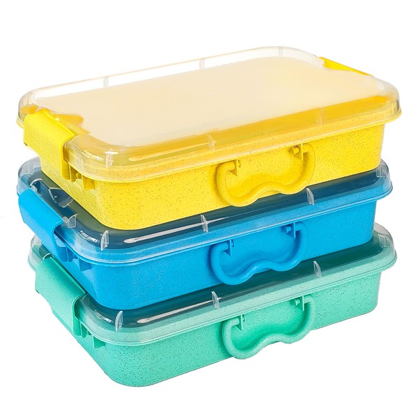 Carolart 3 Pack, Empty Sensory Bin, Wheat Straw Material，13.5 Inch