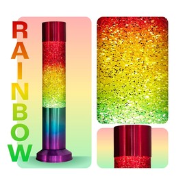 Nova Baby Glitter Lamp 13" Sensory Soothing Lamp (Rainbow)