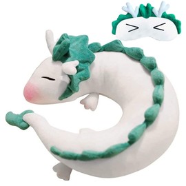 AIHANCH Anime Neck Pillow Dragon White Dragon Plush Toy Kids Travel Neck Pillow Cute Kawaii Dragon Cuddly Toy for Christmas Birthday Gift
