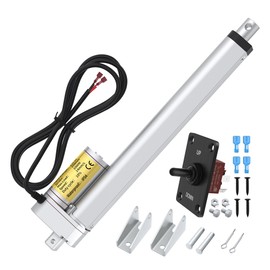 RVMARINEPAT Actuator 12V, High Speed Electric Actuator 14 mm/s Waterproof Linear Actuator 12V 10 Inch Stroke 1000N/220lbs for Recliner TV Lift with Switch