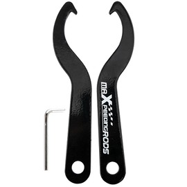 maXpeedingrods Universal C Spanner Hook Wrench Set Coilover Spring Adjustment Tool Steel Spanner Wrench, Black, 2pcs