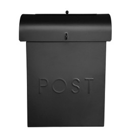 NACH Locking Mailbox, 13.9 x 3.93 x 10.6 inch, Black Mailbox with Lock, Hanging Mailbox Wall Mount - The Emily Lockable Mailbox