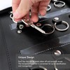 Portable Zippered Key Case,Leather Key Organizer with 24 Hooks Key