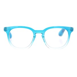 PASTL Magnified Reading Glasses Readers Square Horn Rim Spring Hinge Blue +3.25
