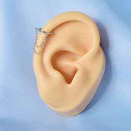 Tassel Chain Drop Earring Hoop 925 Sterling Silver Helix Piercing Huggie Hoop Dangle Chain Earrings for Women Men Punk Cartilage Piercing Hoop Dangling Earrings