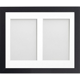 Allington Range 10x8-inch Black Picture Photo Frame with White 2-Aperture Mount for Image Size 6x4-inch