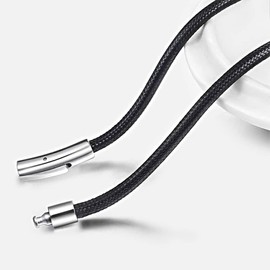 Leather Cord Chain, Leather Chain for Men and Women, 2 mm Necklace Men without Pendant, Faux Leather Necklace, 46 cm Black Necklace, Men's Gifts for Men, Women, Family, Lovers, Friends, No, No