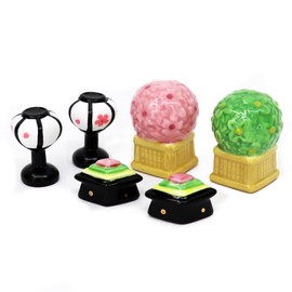 Osaka Choseido Hina Doll Props Mini Cherry Blossom Tachibana, Hinamochi, Snow Cave, 1.2 inches (3 cm), 3-piece Set, Tool, Single Item, Ceramic Hishimochi, Bonbori