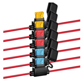 GUUZI 6pcs ATC/ATO 16AWG Fuse Holder 32V/20A with Medium Fuse for Car, Truck, Automotive, Marine, Industrial, and RV