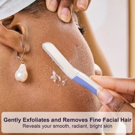 THURLADY THURLADY Face Razors for Women, Precision Dermaplane Razor for Women Face, Eyebrow Razor, Dermaplaning Tool, Peach Fuzz Remover, 1 Reusable Handle with 19 Skin Safe Microblades, Aegean Frost