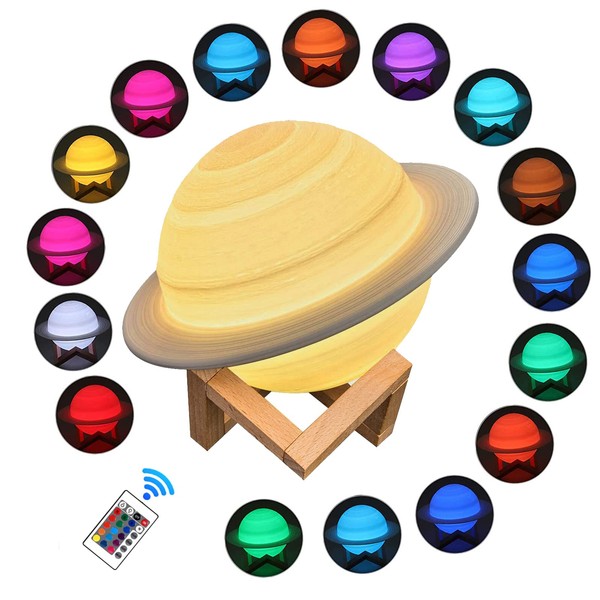 HGomx Saturn Lamp 5.9 inch LED 3D Star Moon Light