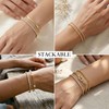 3mm Diamond Classic Tennis Bracelet for Women Dainty, Gold Plated